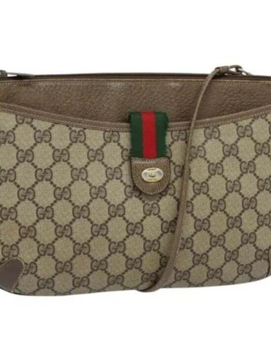 Gucci Handbags - GUCCI GG Supreme Web Sherry Line Bag PVC Beige Gold 904 02 026 Auth ki5611